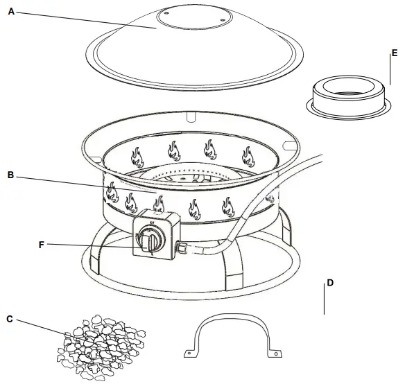 Hiland AFP-CMP-RND Round Portable Camp Fire Pit-fig4