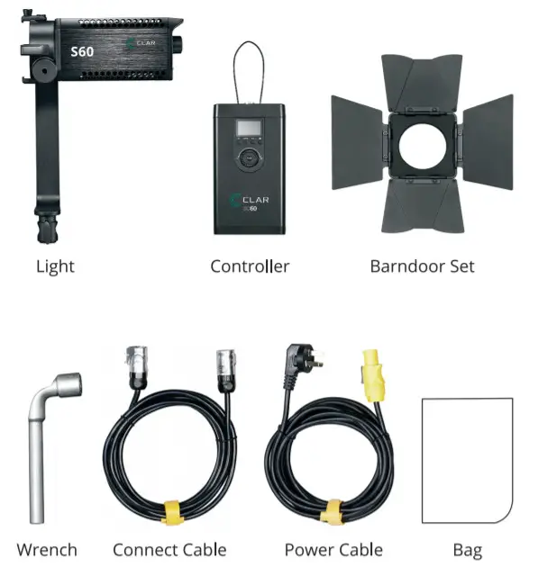 CLAR S60 Focusing LED Light Wireless LED - includ item