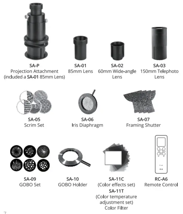 CLAR S60 Focusing LED Light Wireless LED - optional ccrosis