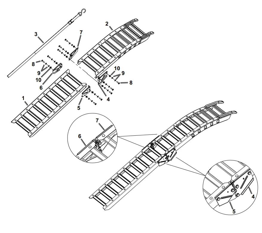 HAULMASTER Folding Arched Aluminum, Steel Ramps-4
