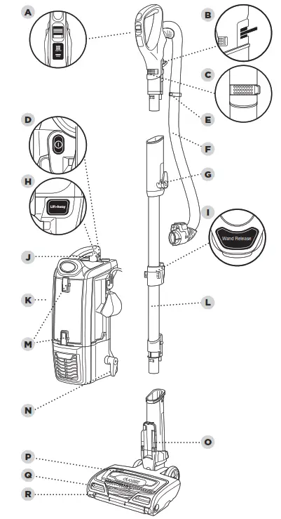 Shark NZ801UK DuoClean Powered - MAIN UNIT