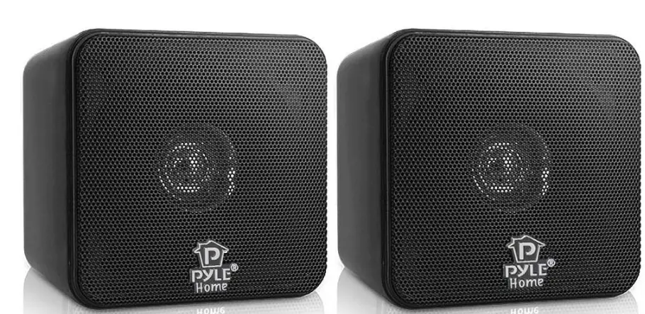 Pyle-PCB4BK-4-inches-Mini-Cube-Bookshelf-Speakers-Product
