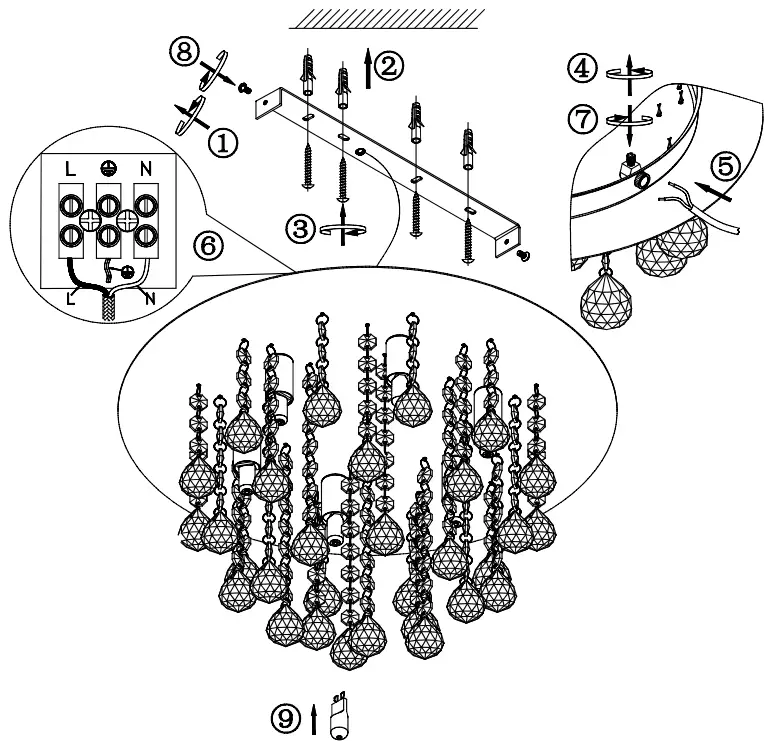 NOVA LIFE 5242100620 Madelene Ceiling Lamp