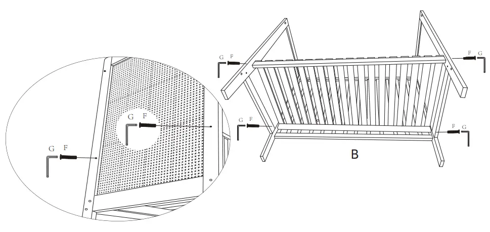 anko Rattan Wooden COt - STEP 3