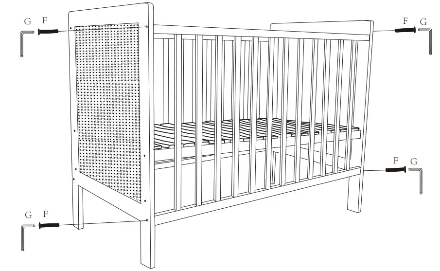 anko Rattan Wooden COt - STEP 4