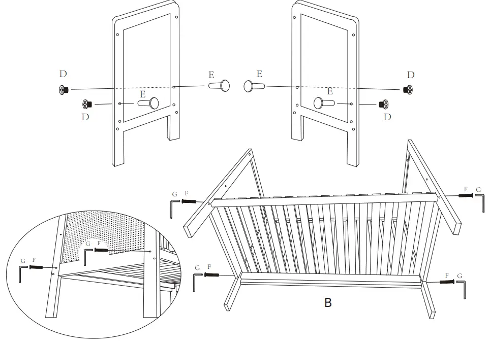 anko Rattan Wooden COt - position