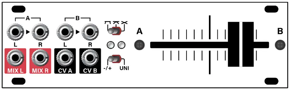 intellijel-XFADE-1U-DJ-Style-Stereo Crossfader-Module-PRODUCT