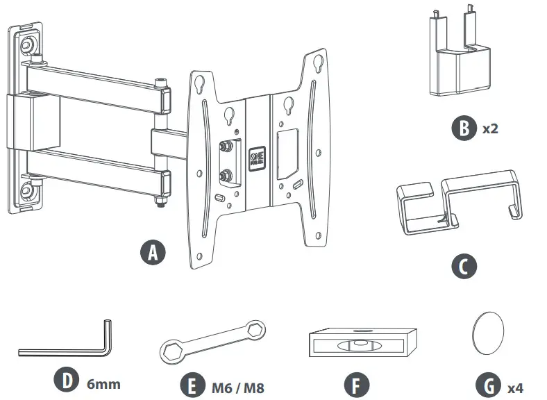 ONE FOR ALL WM4259 SOLID Full Motion TV Wall Mount - Figure 1