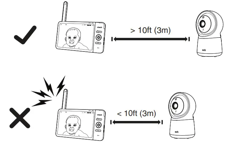 vtech RM7754HD 7-inch Smart Wi-Fi 1080p - Positioning the HD video monitor 3