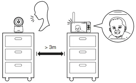 vtech RM7754HD 7-inch Smart Wi-Fi 1080p - Testing the sound level of the HD video monitor