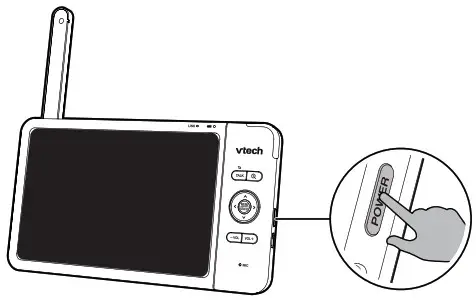 vtech RM7754HD 7-inch Smart Wi-Fi 1080p - Turn onoff the parent unit screen