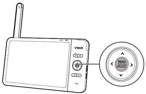 vtech RM7754HD 7-inch Smart Wi-Fi 1080p - Use the menu