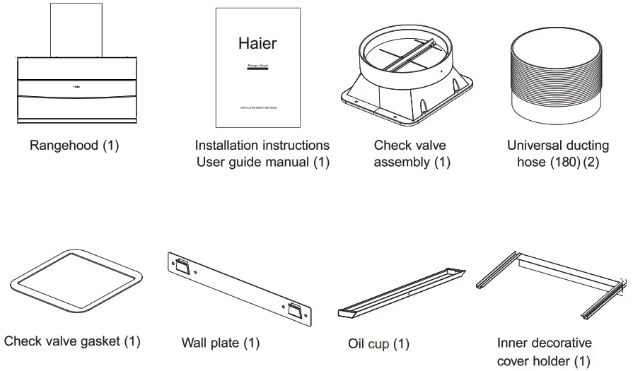 Haier HH S901GS Ventilation Hood - installation 1