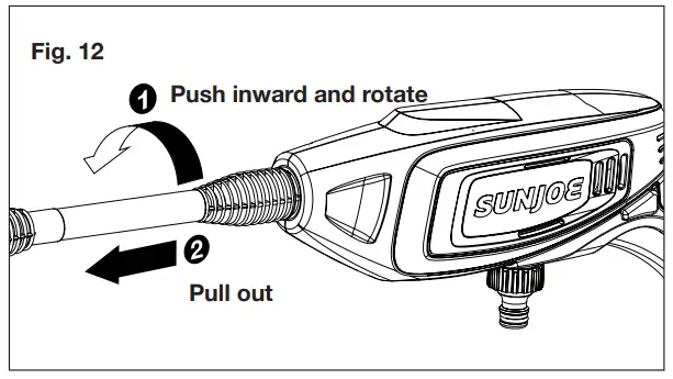 SNOW JOE 24V PP350 LTE P1 Cordless Portable Power Cleaner - inward and rotate