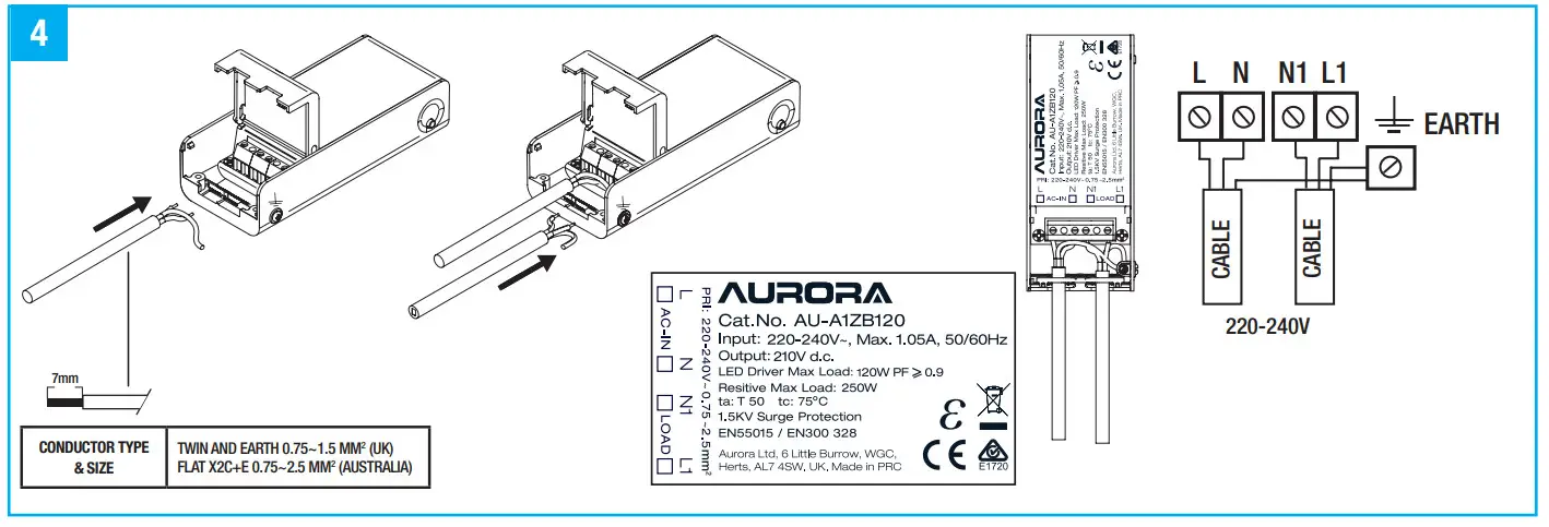 AURORA AU A1ZB120 Aone 120W Wireless Dimming Control Module - Figure 3