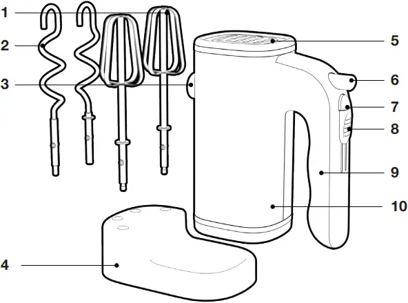 Galanz Retro Hand Mixer - Features