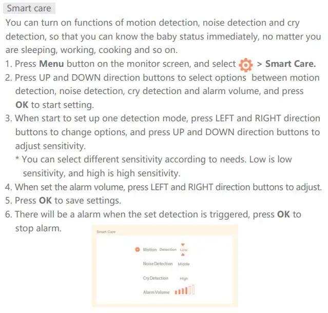 MEARI BABY5T Baby Monitor User Guide - Usage