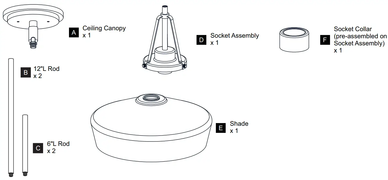 QUOIZEL QP5584BN 14 Inch Aged Brass Pendant Ceiling Light - FIG