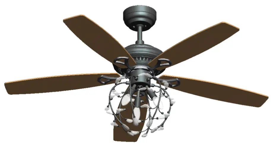 CARRO ADC525DL6 52 Inch 5 Blade Crystal Rustic Ceiling Fan-