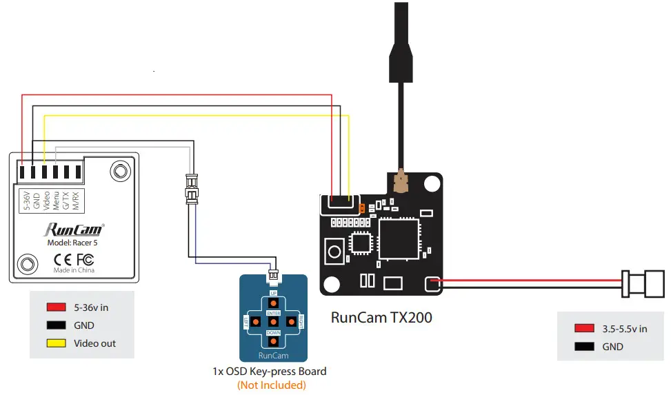 Runcam Racer 5 Gyro Racing FPV Camera - control