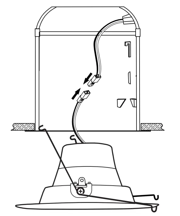 Installation Into Existing Recessed Fixture With Compatible Orange Connectors