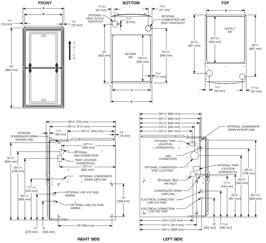 Rheem R962V Endeavor Line Classic Plus Series Gas Furnaces - Position Application