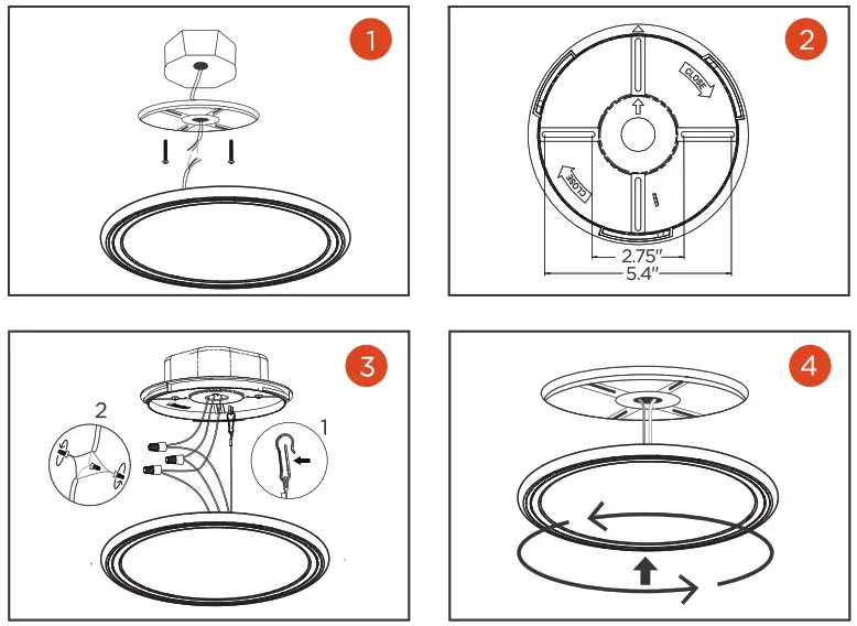 BLNAN LS CL G3 24W Dim WY RGB Ceiling Light with Remote - INSTALLATION STEPS