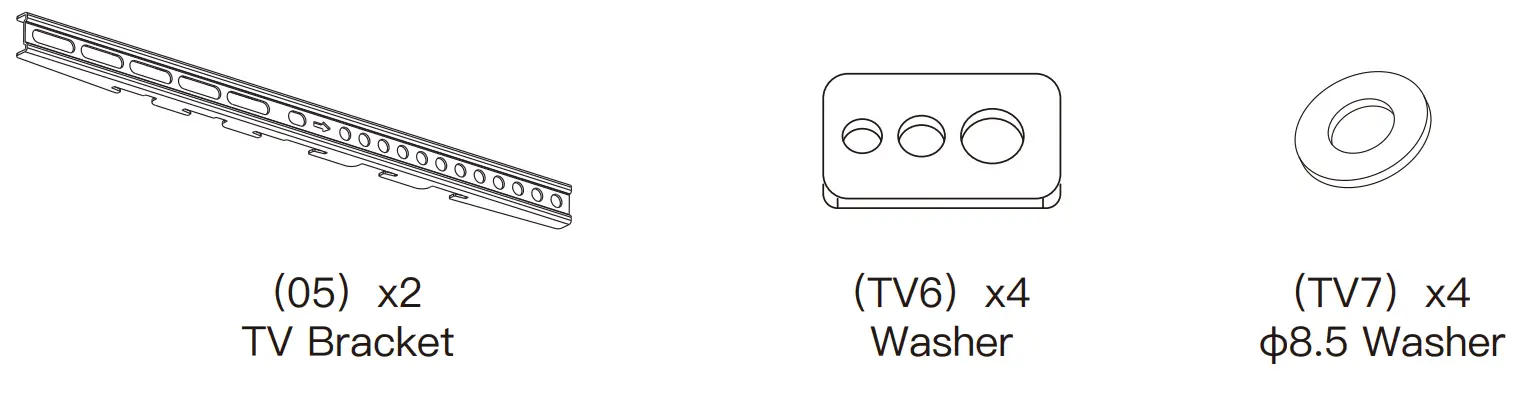 PERLESMITH PSTVS21 Swivel Universal TV Stand - Hardware6