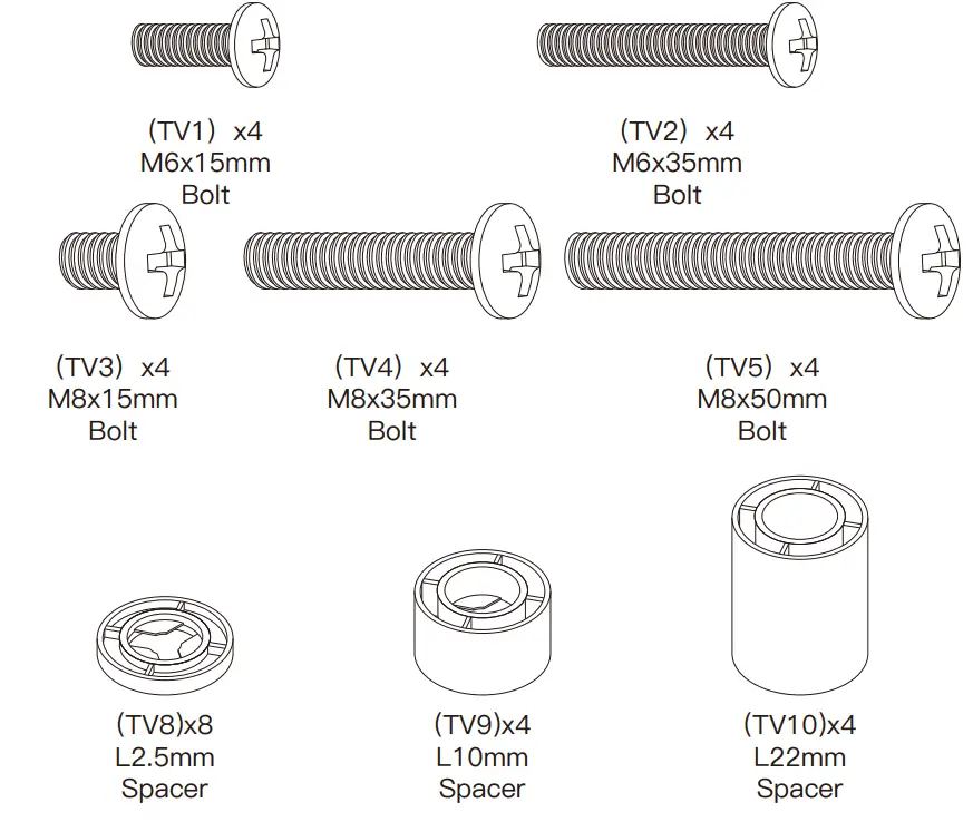 PERLESMITH PSTVS21 Swivel Universal TV Stand - Hardware7