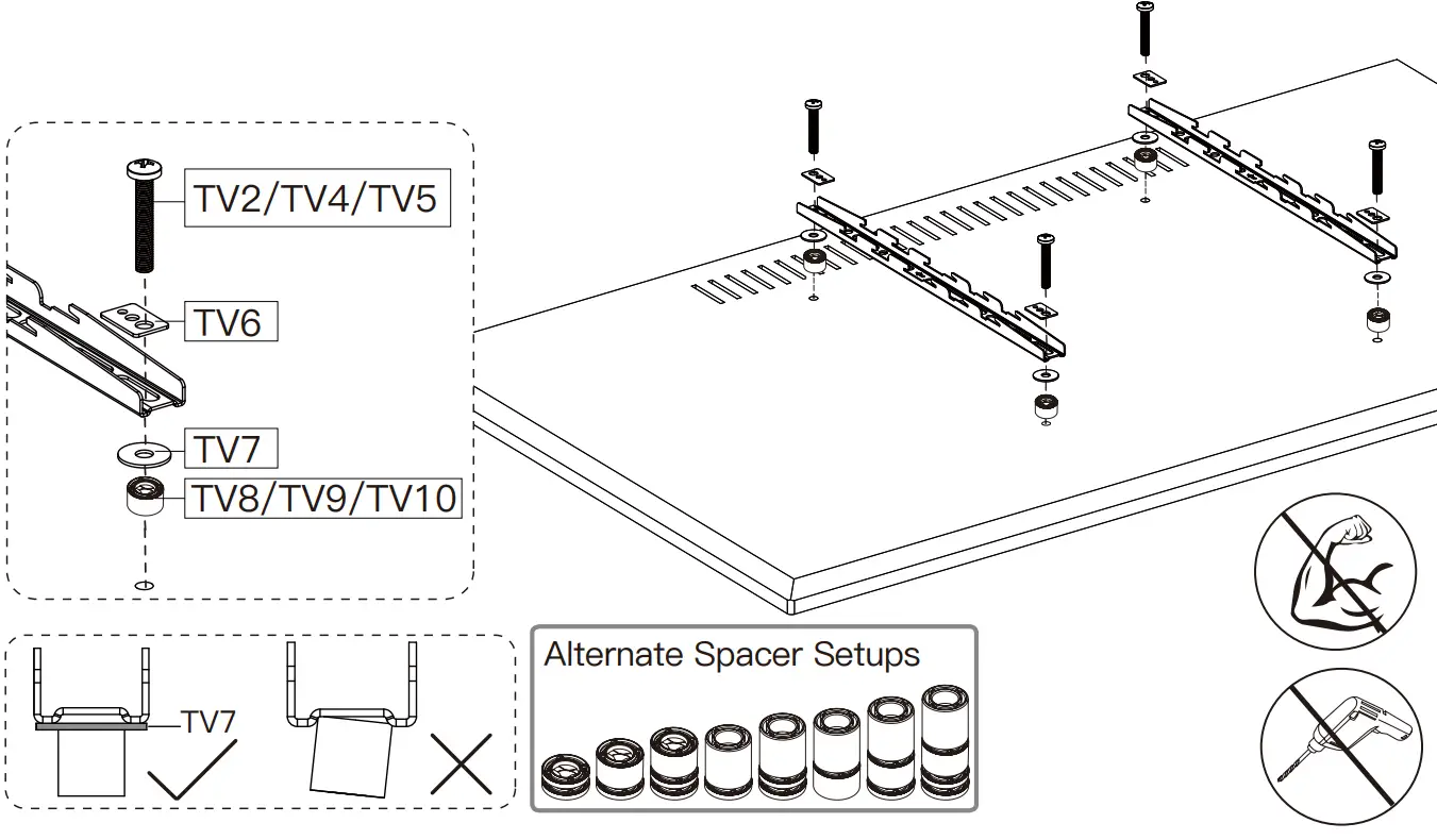 PERLESMITH PSTVS21 Swivel Universal TV Stand - Option2