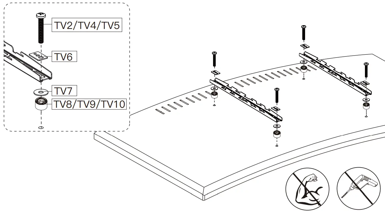 PERLESMITH PSTVS21 Swivel Universal TV Stand - Option5