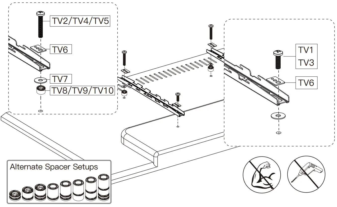 PERLESMITH PSTVS21 Swivel Universal TV Stand - Option6