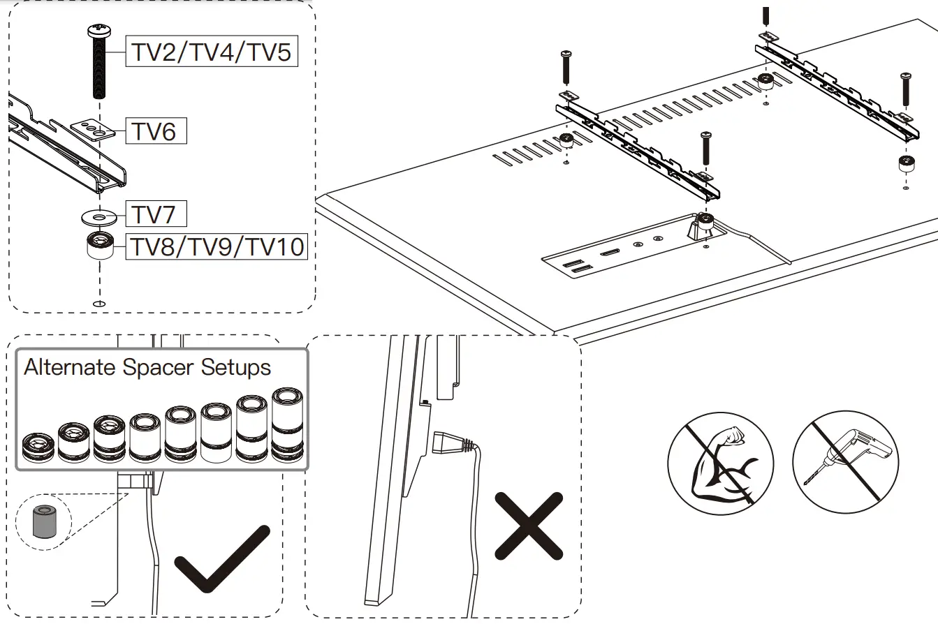 PERLESMITH PSTVS21 Swivel Universal TV Stand - Option9