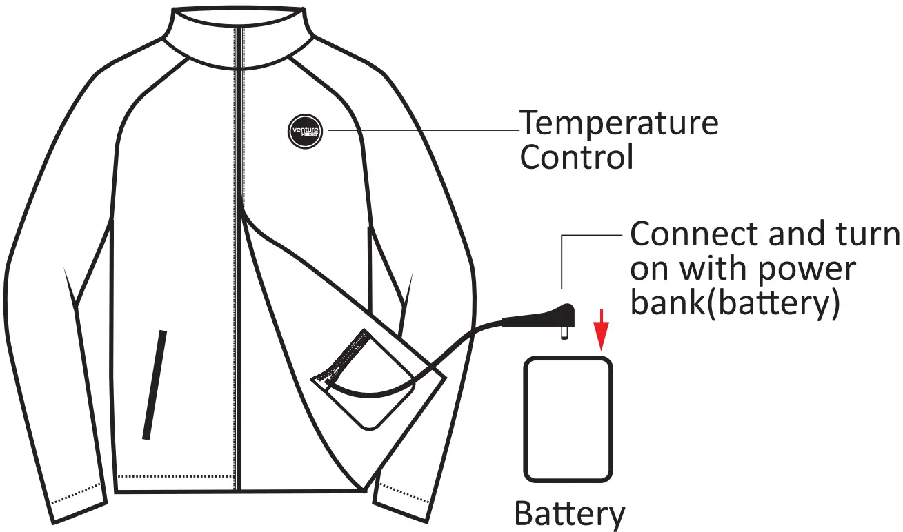 venture HEAT BT 712 Men's Bluetooth Softshell Heated Jacket with Battery - Connect battery