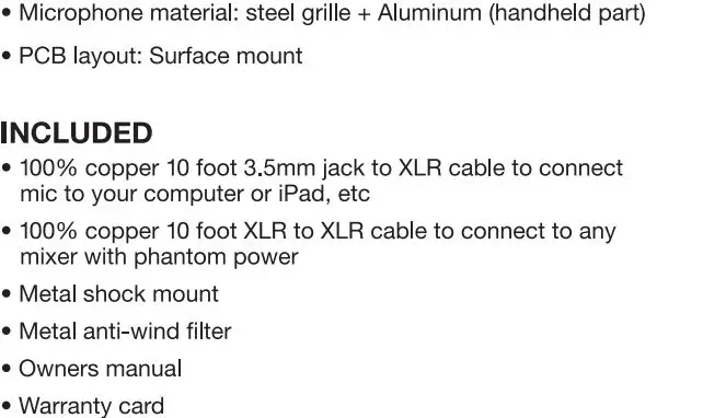 ROCKVILLE Condenser Microphone - Included