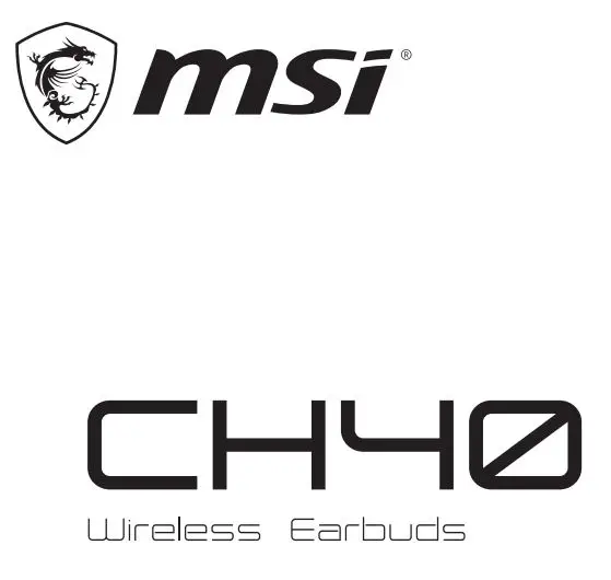 msi CH40 Wireless Earbuds User Manual