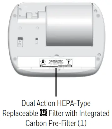 Honeywell HHT270 Series Fresher Air Tabletop Air Purifier - Bottom