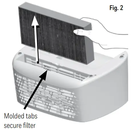 Honeywell HHT270 Series Fresher Air Tabletop Air Purifier - secure filter