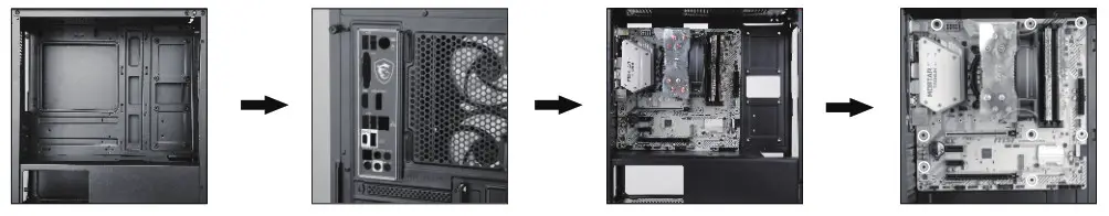LC POWER M ATX 2016MB Case System- Mainboard installation