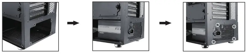 LC POWER M ATX 2016MB Case System- Power supply installation