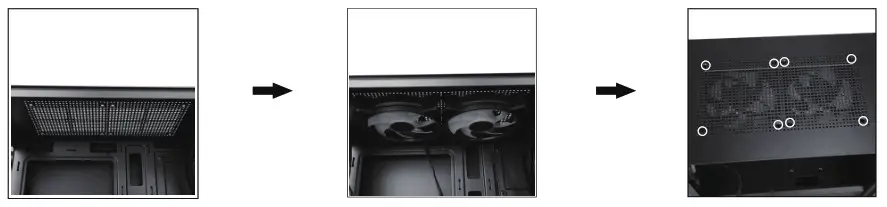 LC POWER M ATX 2016MB Case System- Top cover fan installation