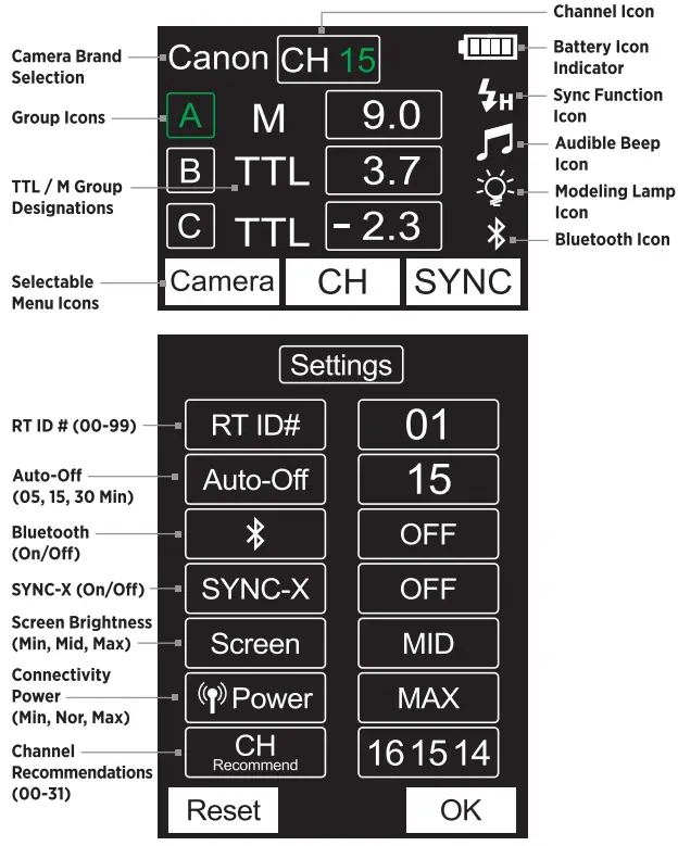 westcott FJ X2M Universal Wireless Flash Trigger - display