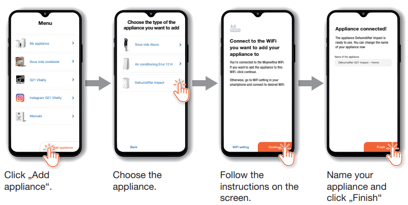 G21 Impact 40 Dehumidifier - App