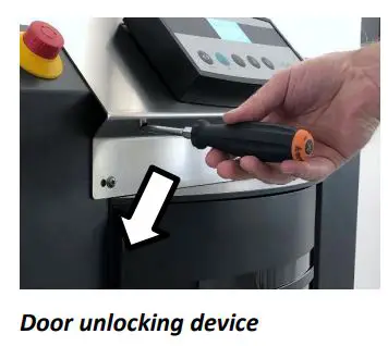 Collomix ROTA X.40 Biaxial Mixer Instructions - Door unlocking device