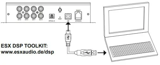 ESX D68SP Digital Full HD Audio 8 Channel Signal Processor - LAPTOP