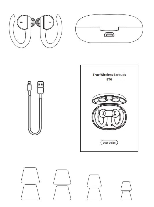 HolyHigh ET6 Wireless Earbuds Bluetooth headphones - overview 1