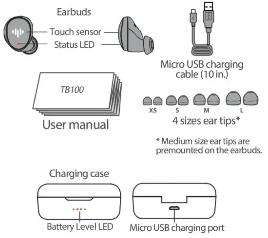 iLuv TB100 True Wireless Stereo Earbuds with Charging Case - Earbudsf