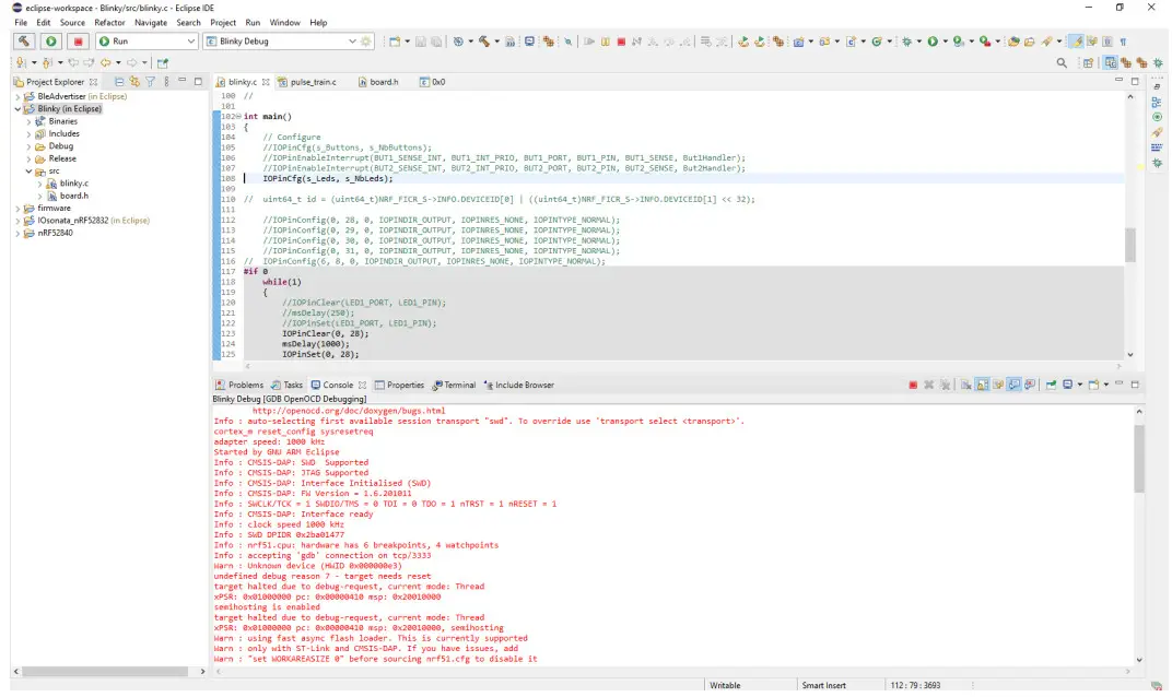 I SYST Debugging and Flashing Firmware with Eclipse IDE - Run button