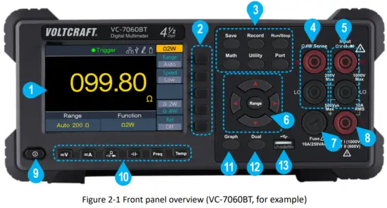 VOLTCRAFT VC 7060BT Digital Multimeters - Front Panel