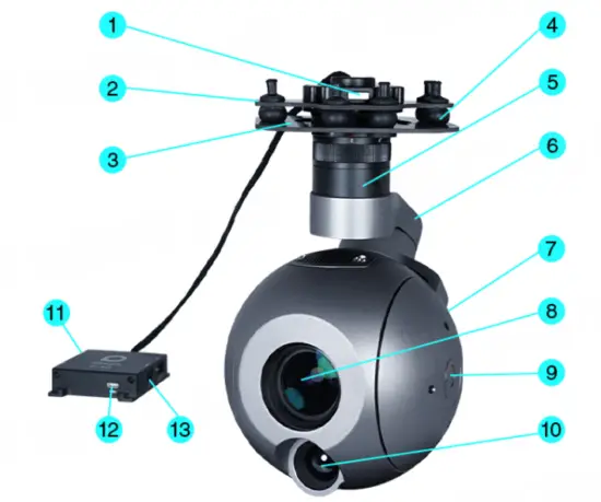 FOXTECH Seeker 40 TIR Dual-Sensor AI Tracking Camera - button